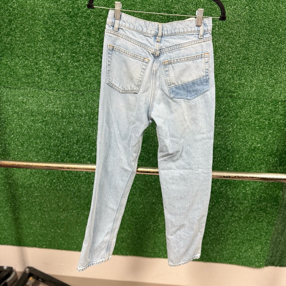 Reformation Light Blue Patchwork Jeans - image 3